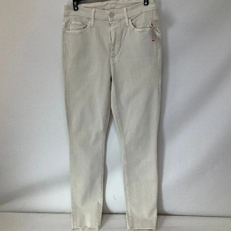 Women's Jodhpurs with Full LengthJeans Straight By Mother In Cream Denim, Size: 4