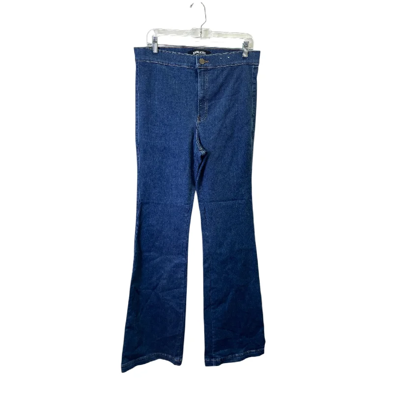 Women's Jodhpurs with Mid-LengthJeans Flared By Express In Blue Denim, Size:12