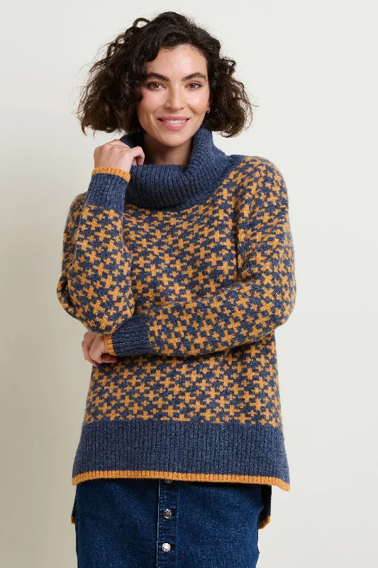 Women's Patchwork SweatersCrosses Knitted Jumper