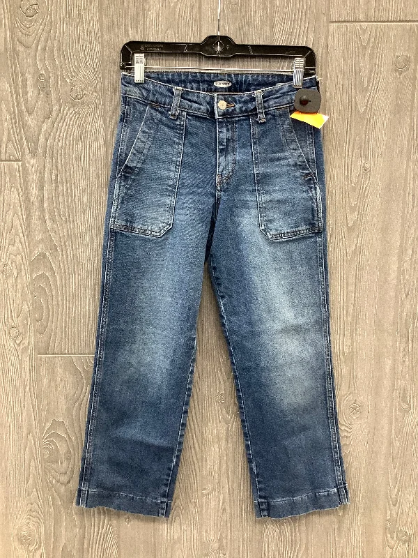 Women's Jodhpurs with Shirt CollarJeans Wide Leg By Old Navy In Blue Denim, Size: 2