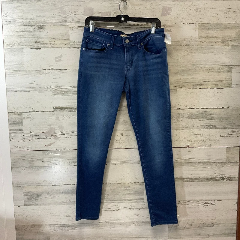 Women's Jodhpurs with Square CollarJeans Skinny By Levis In Blue Denim, Size: 12