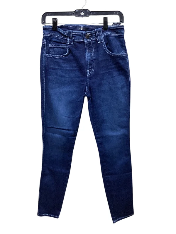 Women's Jodhpurs with ButtonsJeans Skinny By 7 For All Mankind In Blue Denim, Size: 6