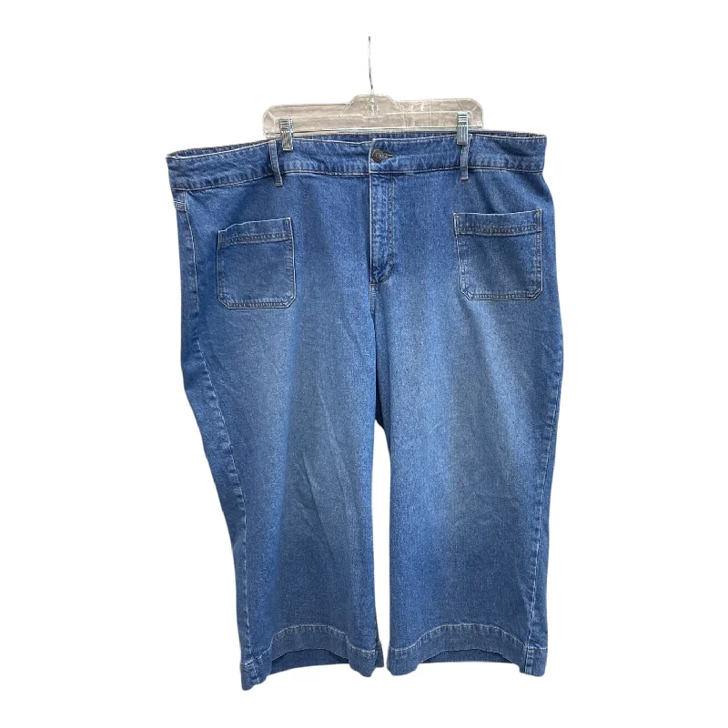 Women's Jodhpurs with V-Shaped HemJeans Cropped By Liz Claiborne In Blue, Size:22