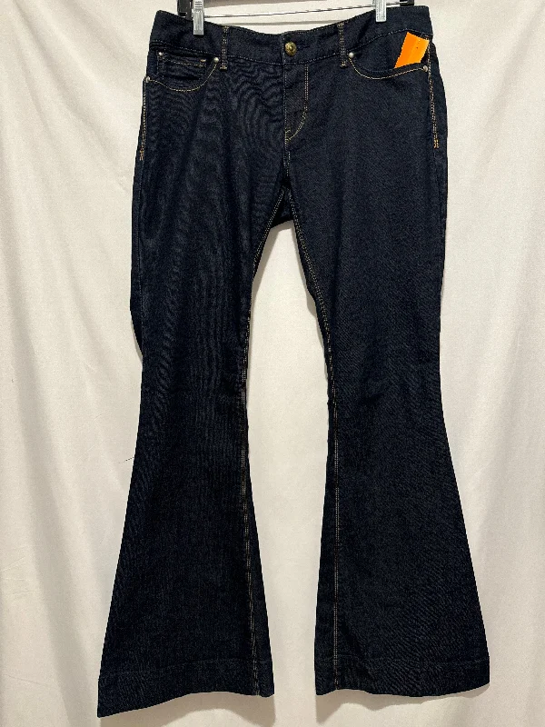 Women's Jodhpurs with V-Shaped HemJeans Boot Cut By Express In Blue Denim, Size: 10