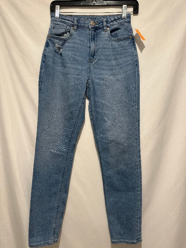 Women's Jodhpurs with U-Shaped NeckJeans Skinny By American Eagle In Blue Denim, Size: 0