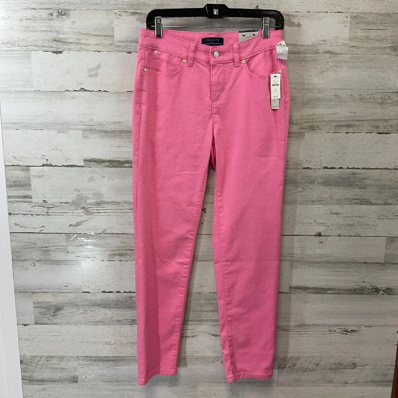 Women's Jodhpurs with Peter Pan CollarJeans Straight By Talbots In Pink Denim, Size: 4