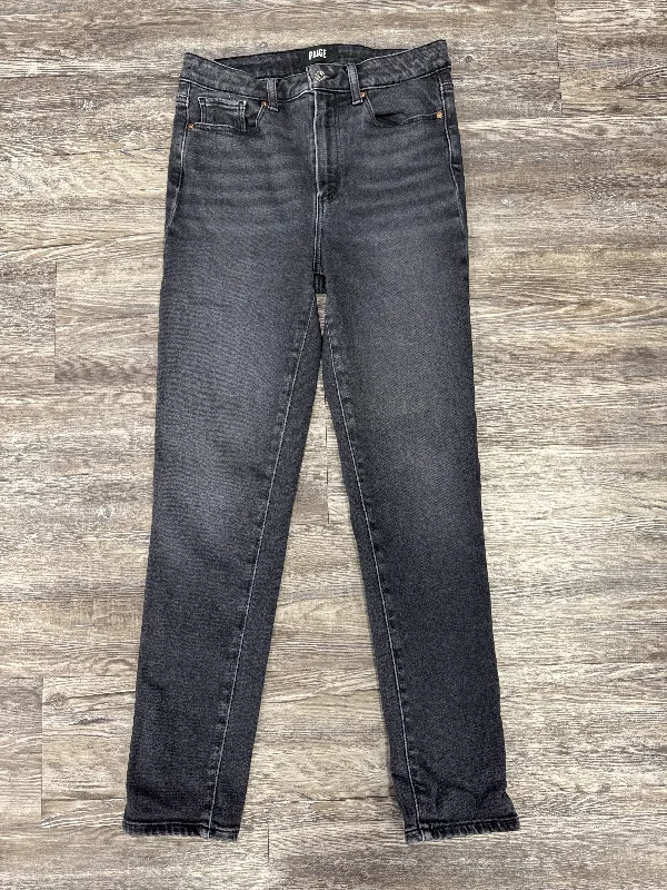 Women's Jodhpurs with Collarless NeckJeans Straight By Paige In Black Denim, Size: 6