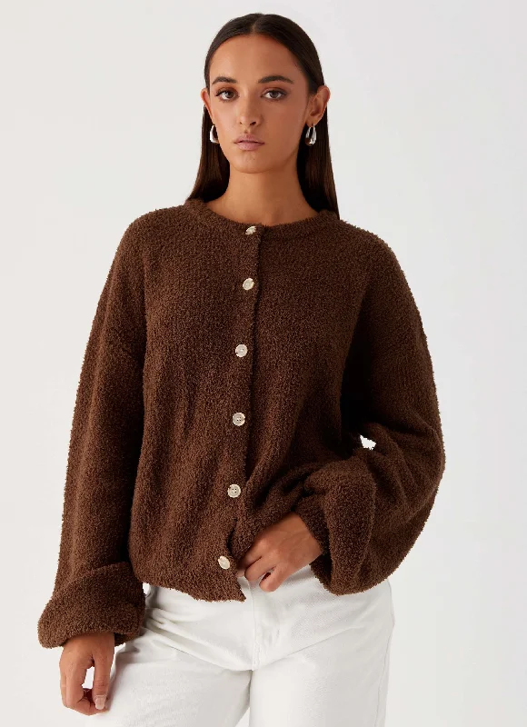 Women's Flounced SweatersGracie Oversized Knit Cardigan - Brown