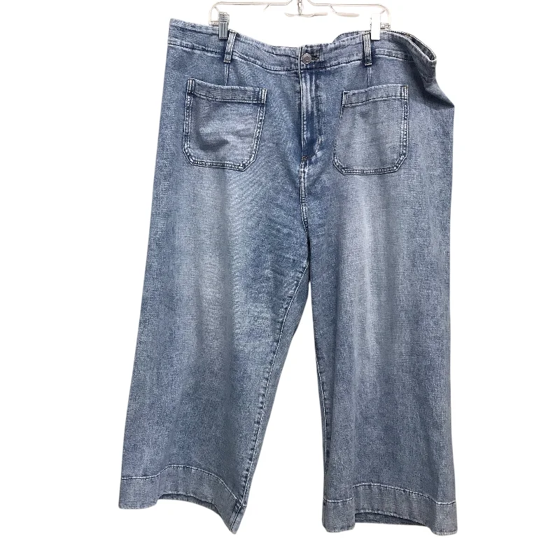 Women's Jodhpurs with Shirt CollarJeans Wide Leg By Lc Lauren Conrad In Blue Denim, Size:24