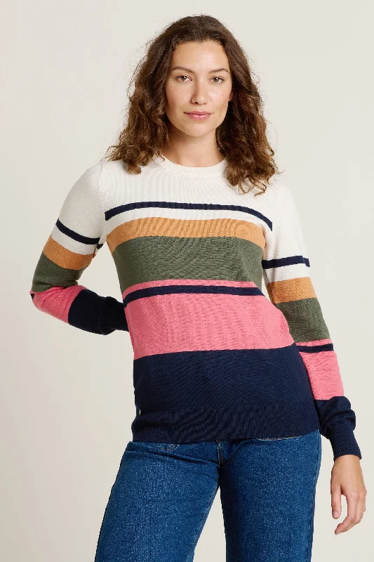 Women's Hungarian Wool SweatersHorizon Stripe Knitted Crew Neck