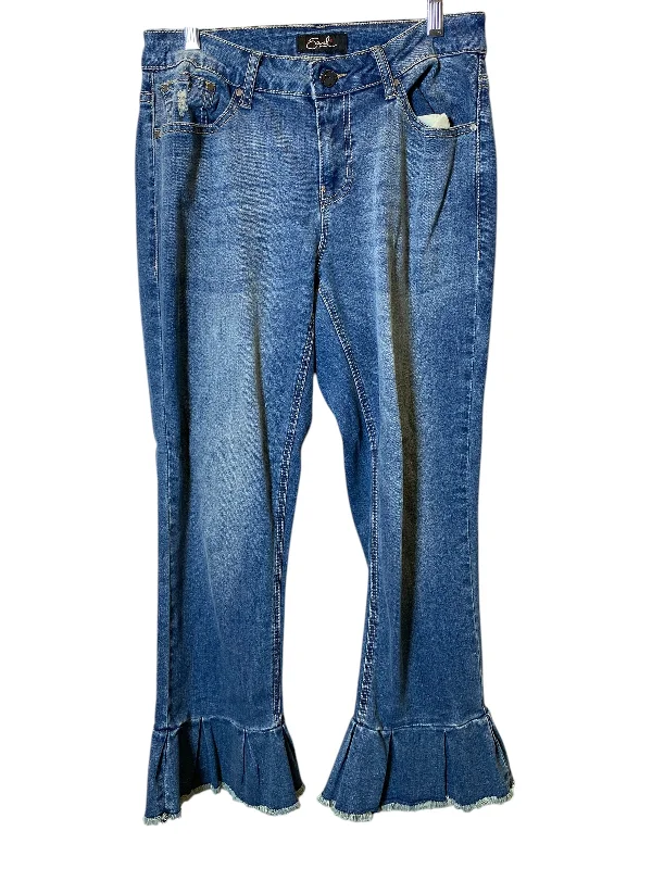 Women's Jodhpurs with Boat NeckJeans Flared By Earl Jean In Blue, Size: 8