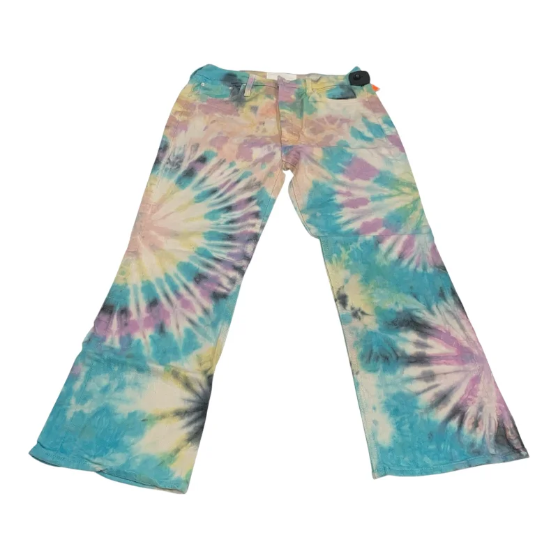 Women's Jodhpurs with Keyhole CollarJeans Straight By Mother In Tie Dye Print, Size: 10