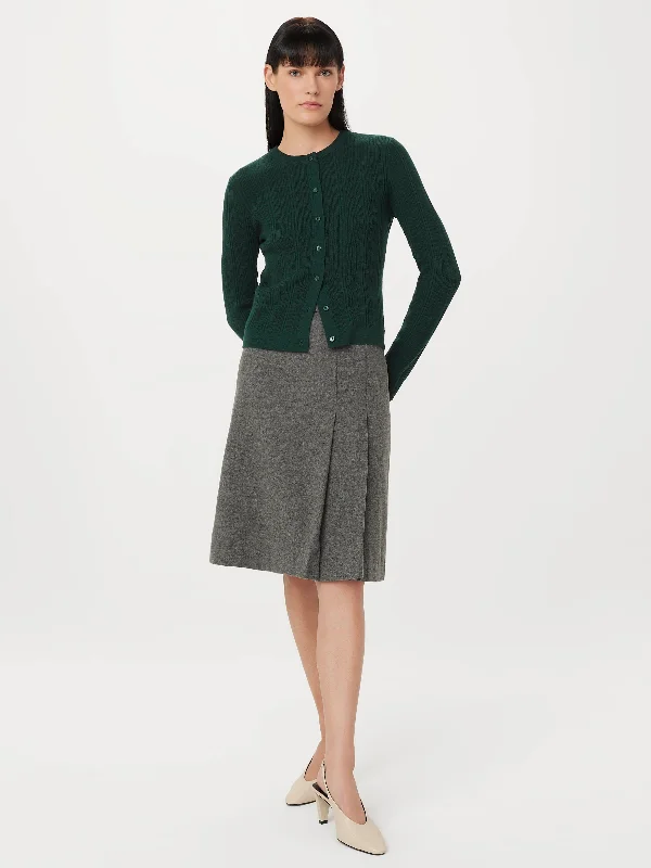 Women's Wide Collar SweatersThe Merino Wool Fitted Cardigan in Pine Grove