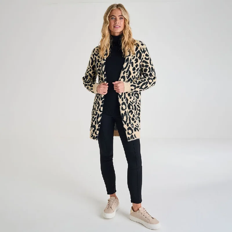 Women's Zip-Up SweatersLadies LeopardCardigan