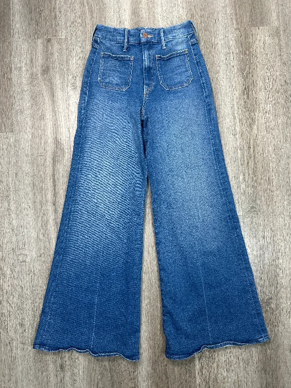 Women's Jodhpurs with High CollarJeans Flared By Mother Jeans In Blue Denim, Size: 0