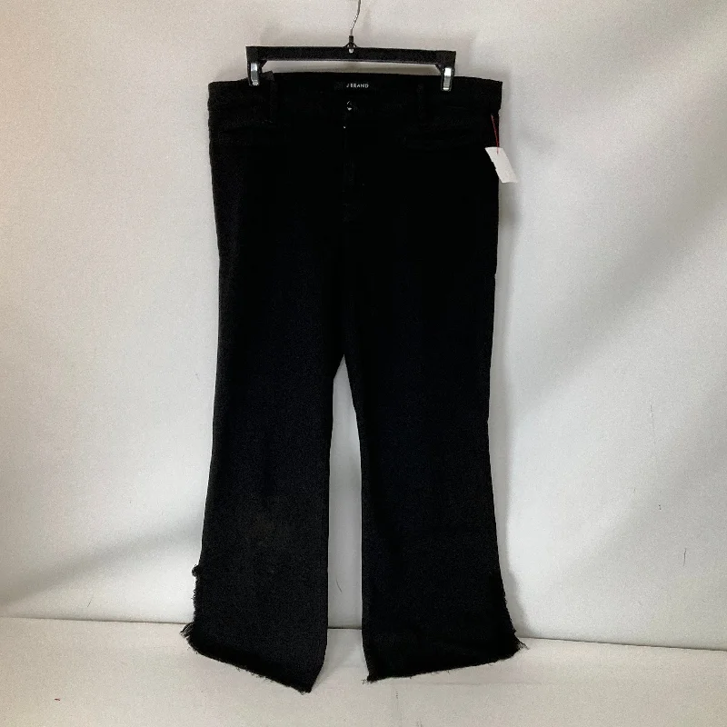 Women's JodhpursJeans Flared By J Brand In Black Denim, Size: 14