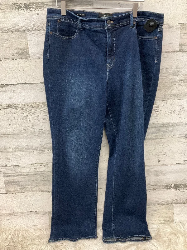 Women's Jodhpurs with Ankle LengthJeans Boot Cut By Talbots In Blue Denim, Size: 14