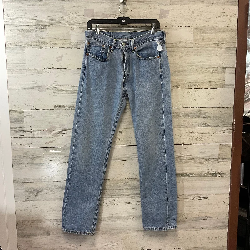 Women's Jodhpurs with Shirt CollarJeans Straight By Levis In Blue Denim, Size: 12