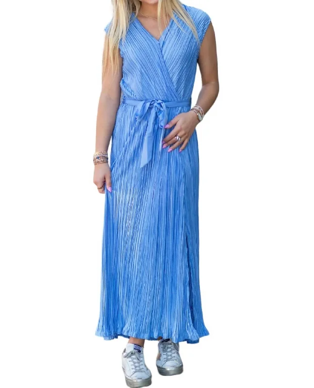 Women's Keyhole-Neck DressesAeries Wrap Dress In Blue