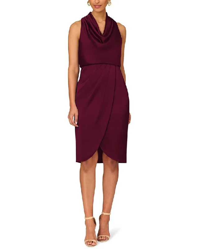 Women's V-Shaped Collar DressesAidan Mattox Cowl Neck Cocktail Dress