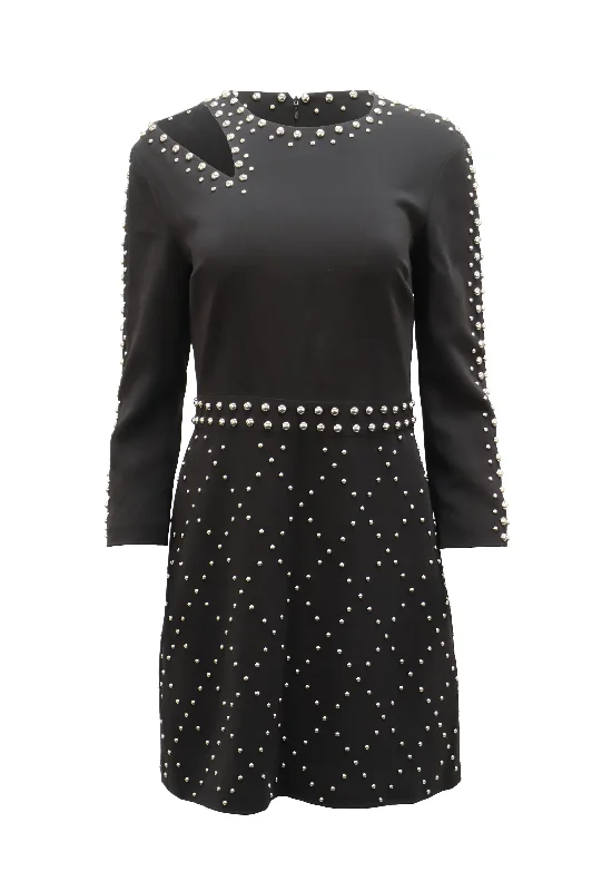 Women's Asymmetrical DressesALC Taraji Studded Cutout Dress in Black Viscose