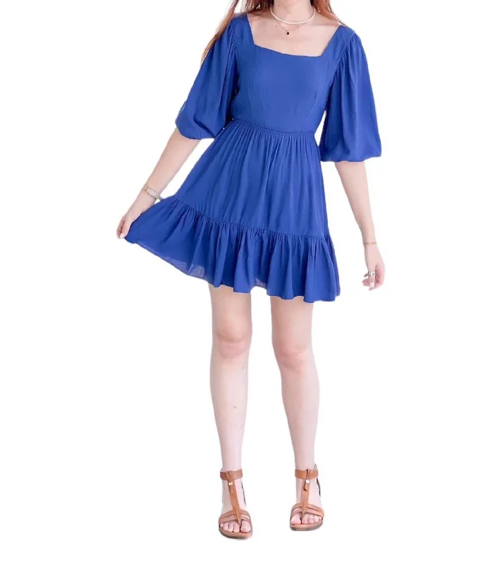 Women's Notched Collar DressesAlec Dress In Blue