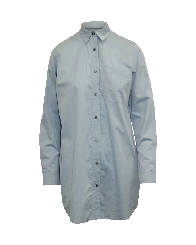 Women's Boat-Neck DressesAlexander Wang Shirt Dress in Light Blue Cotton