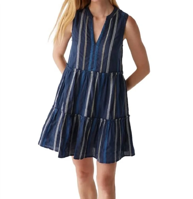 Women's Wide Collar DressesAnna Tiered Dress In Nocturnal Combo