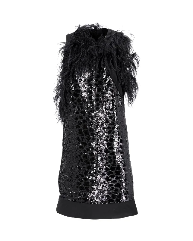 Women's Pencil DressesBoss Sequined Sleeveless Dress in Black Viscose