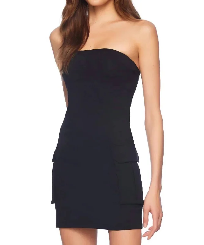 Women's Square Collar DressesCargo Tube Dress In Black