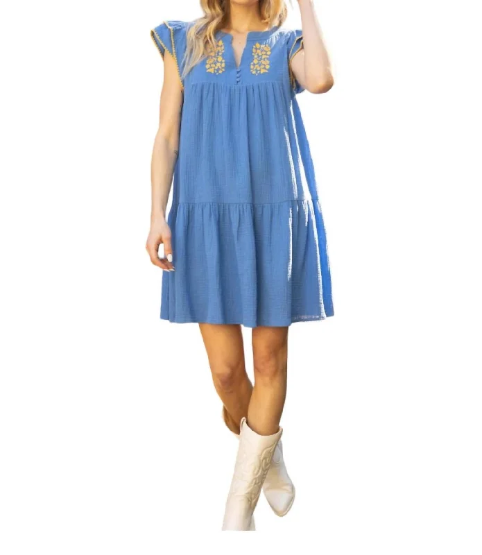 Women's Sweetheart-Neck DressesChrissy Dress In Blue