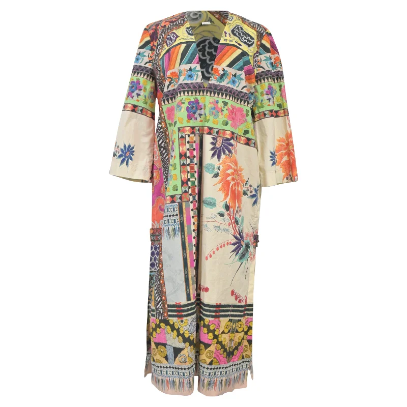 Women's Square-Neck DressesEtro Patchwork Print Tunic Dress in Multicolor Cotton