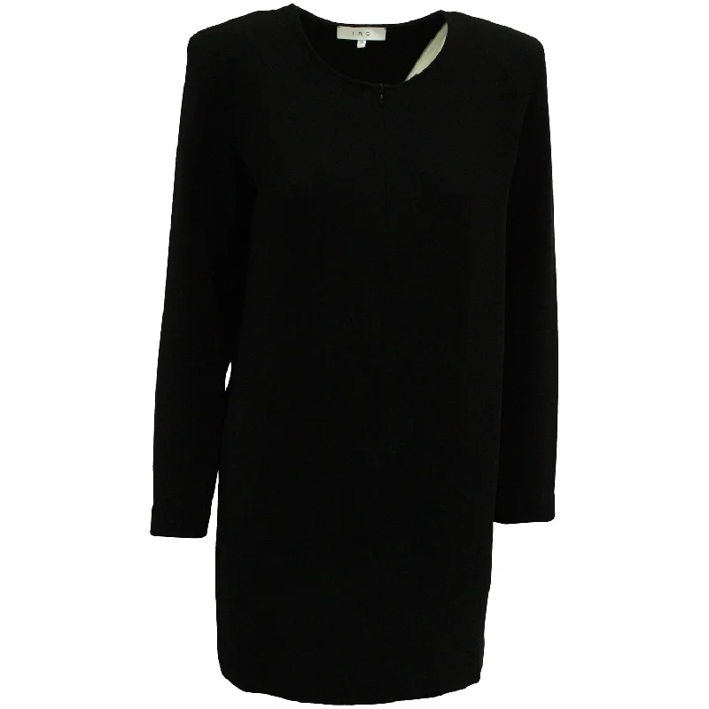 Women's Square Collar DressesIRO Long Sleeve Shift Dress in Black Polyester