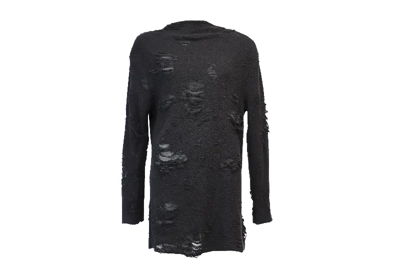 Women's Keyhole-Neck DressesIro x Anja Rubik Iriza Distressed Dress in Black Cotton