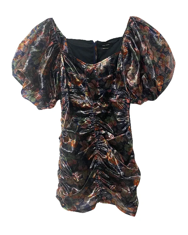 Women's U-Shaped-Neck DressesIsabel Marant Puff Sleeve Dress in Multicolor Polyester