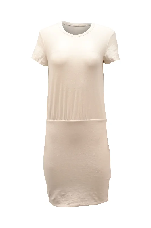 Women's Wrap DressesJames Perse Jersey Blouson Dress in White Cotton