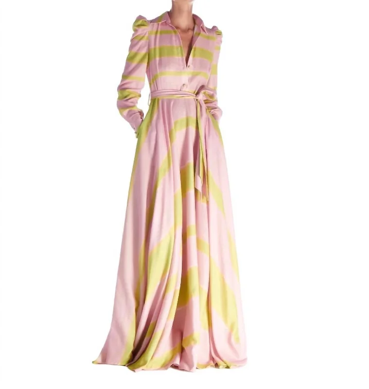 Women's Shawl Collar DressesJuliet Dress In Pink Pattern