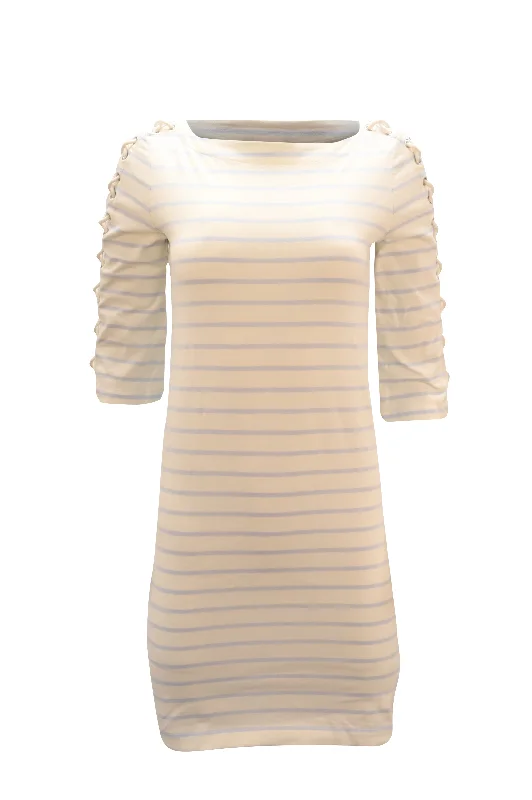 Women's Long-Sleeve DressesLauren Ralph Lauren Striped Dress with Lace-Up Sleeves in Multicolor Cotton