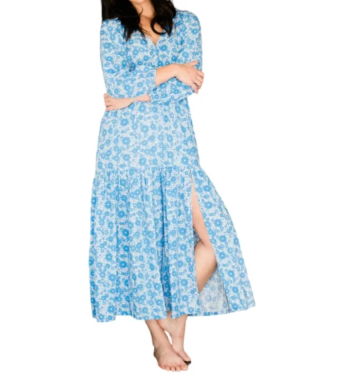 Women's Shirt Collar DressesLeia Dress In Blue Blooming Floral