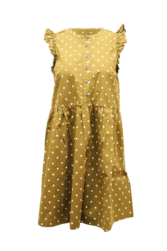 Women's Shirt Collar DressesMadewell Sleeveless Dress Polka-Dot Print in Tan Cotton