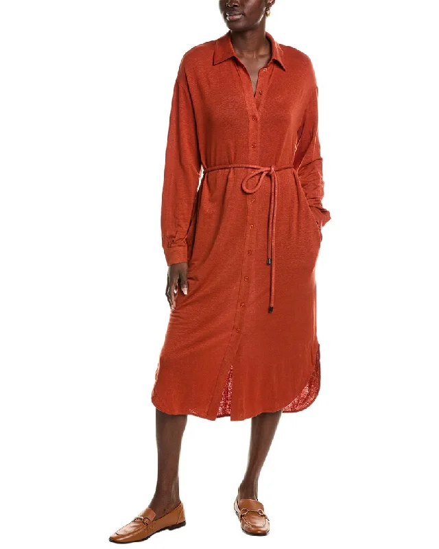 Women's Lapel Collar DressesMax Mara Leisure Bormida Linen-Blend Shirtdress