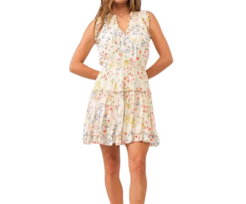 Women's High-Neck DressesMelodie Tiered Ruffle Dress In Sweet Wild Flower