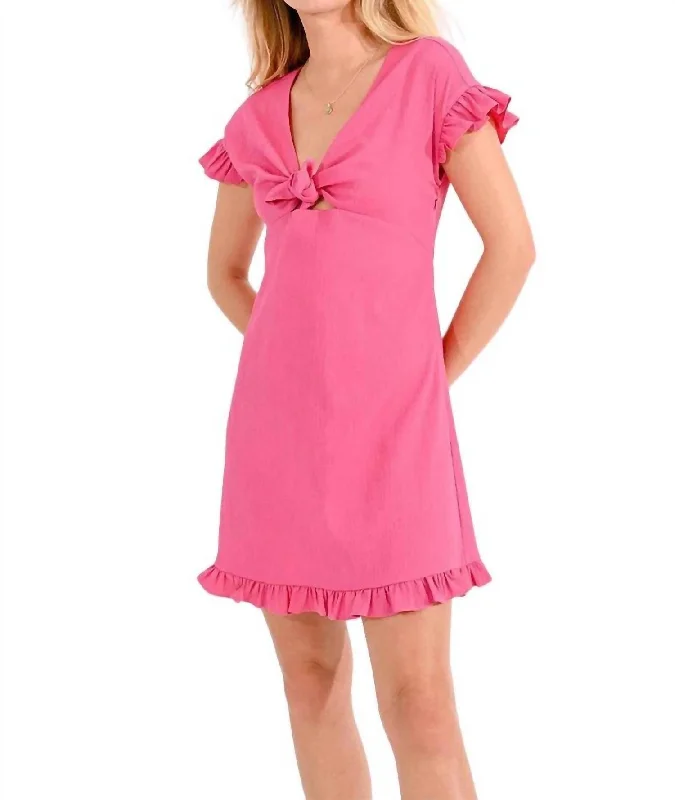 Women's High Collar DressesPeek At You Short Dress In Pink