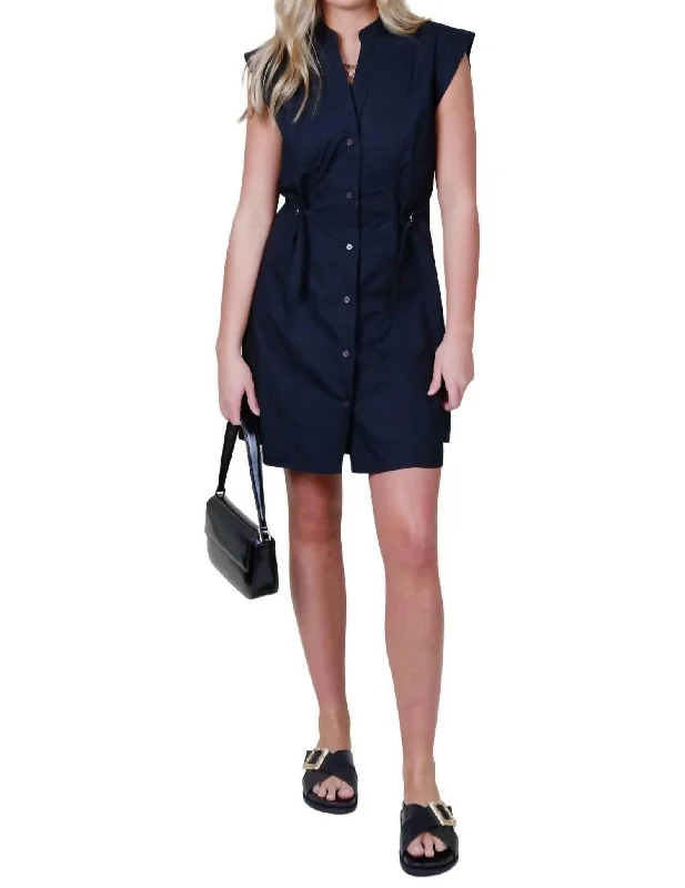 Women's Flared DressesPeyton Sleeveless Shirt Dress In Black