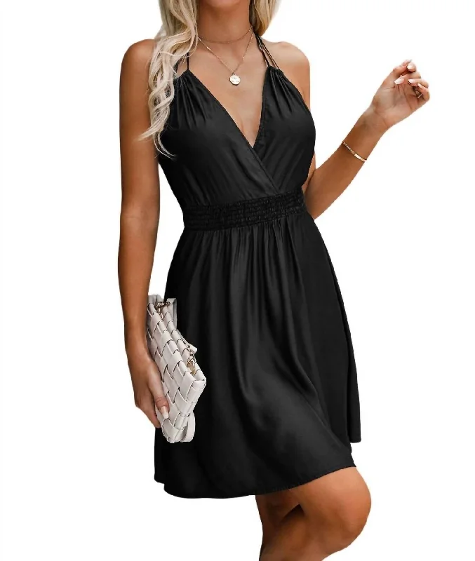 Women's Wide-Neck DressesSharon Halter Dress In Black