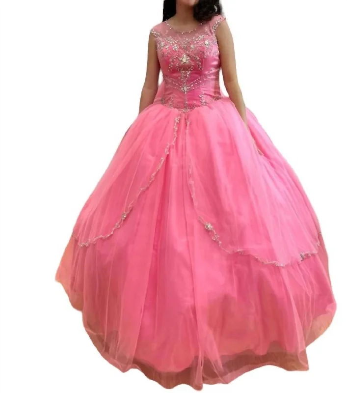 Women's Mandarin Collar DressesSleeveless Quinceañera Dress In Calypso