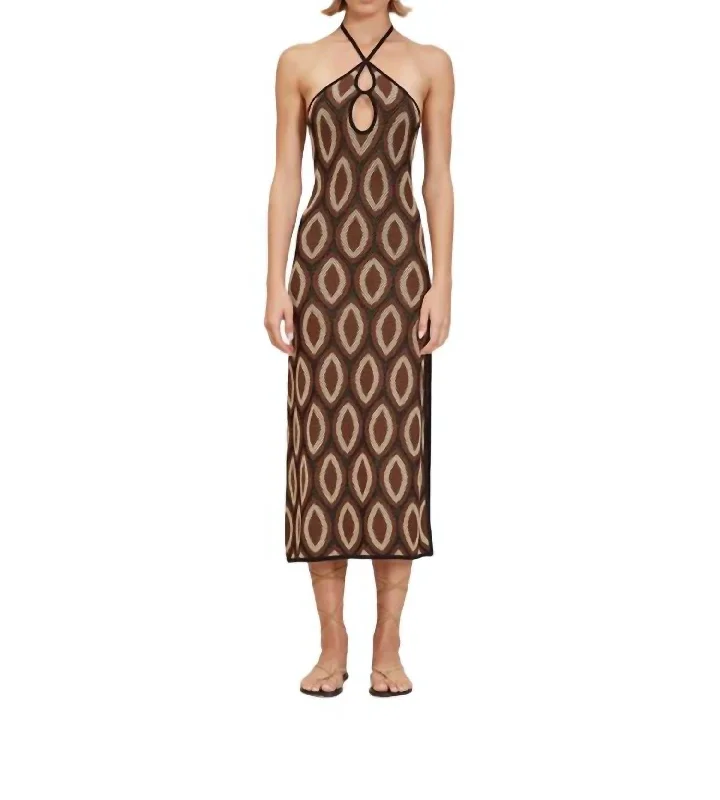 Women's Rounded Collar DressesTezza Dress In Chocolate