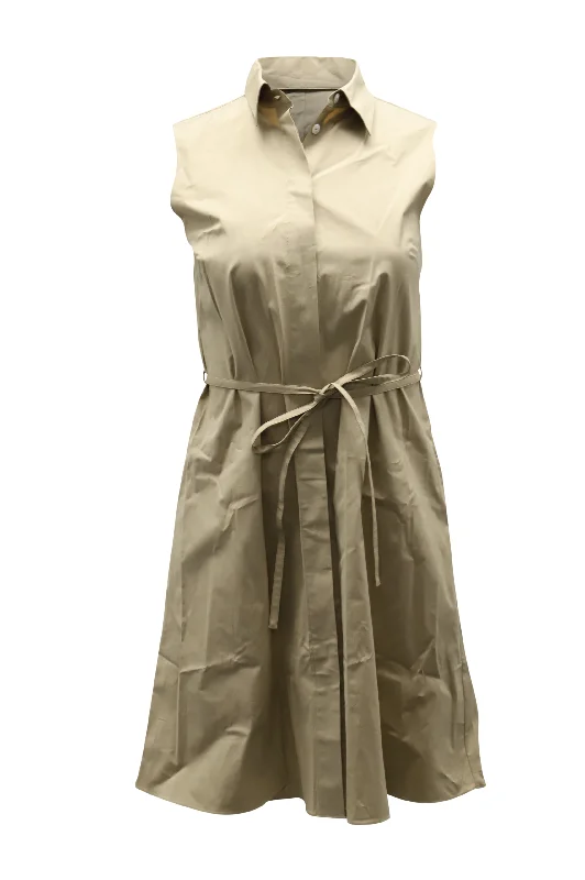 Women's Off-Shoulder DressesTheory Belted Shirt Dress in Beige Cotton