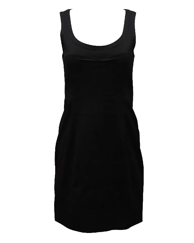 Women's Cut-Out DressesTheory Scoop Neckline Fitted Dress in Black Wool