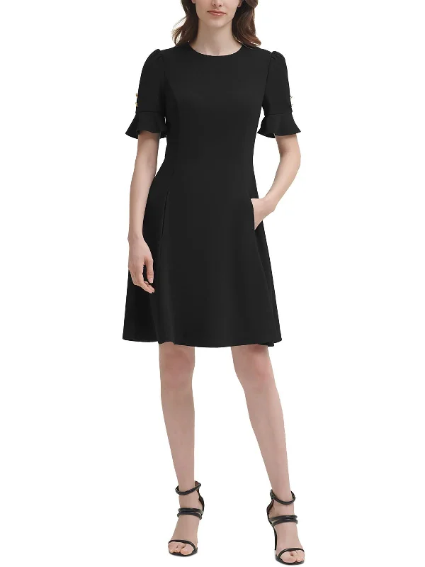 Women's Mandarin Collar DressesWomens Polyester Fit & Flare Dress